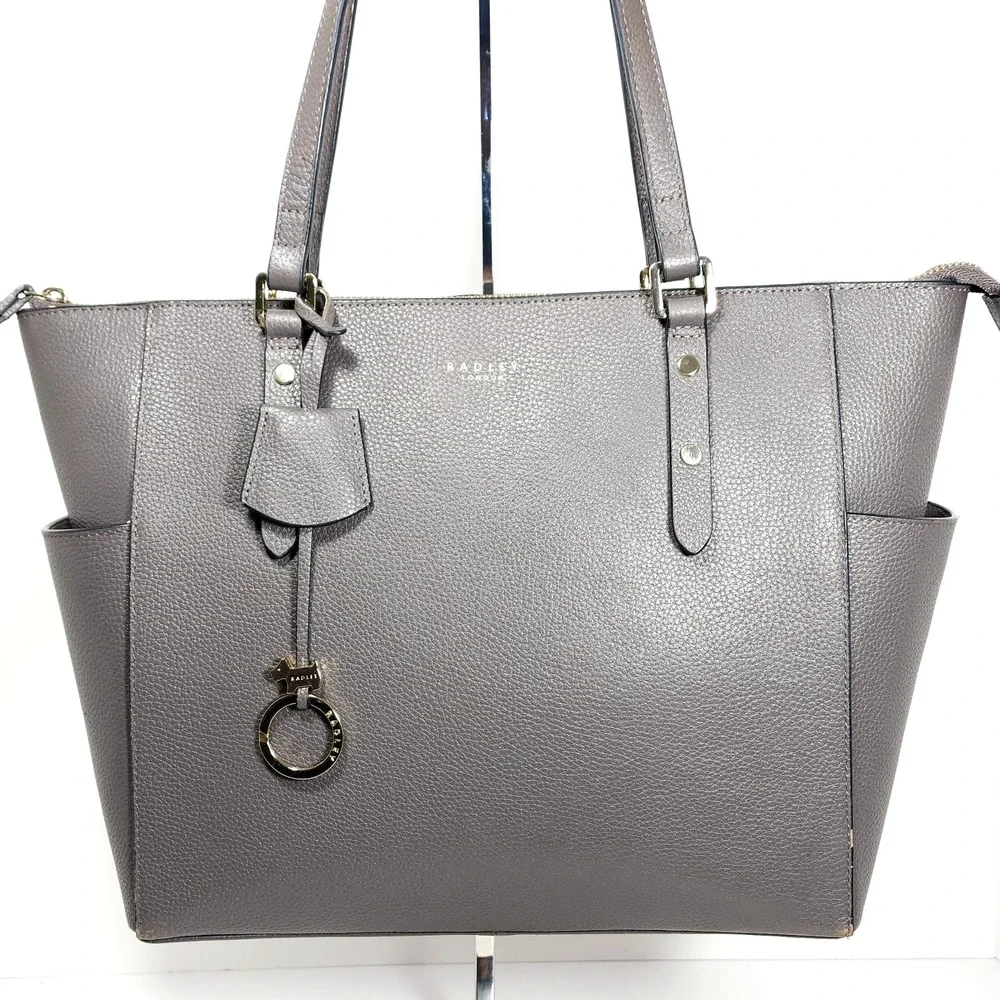 Radley London Silk Street Gray Large Zip-Top Tote Bag - Picture 2 of 16